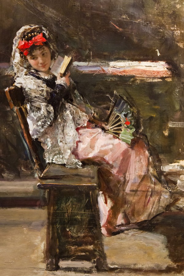 A girl reading on a summer day by Ricardo de Madrazo y Garreta